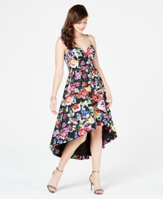 Aidan by Aidan Mattox - Floral-Print High-Low Dress