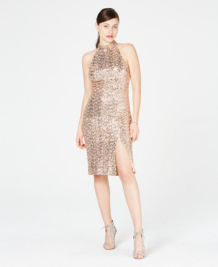 Vince Camuto Sequined Open-Back Sheath Dress - Macy's