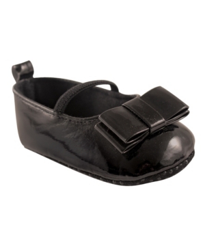 image of Luvable Friends Patent Leather Flats, Black, 0-18 Months