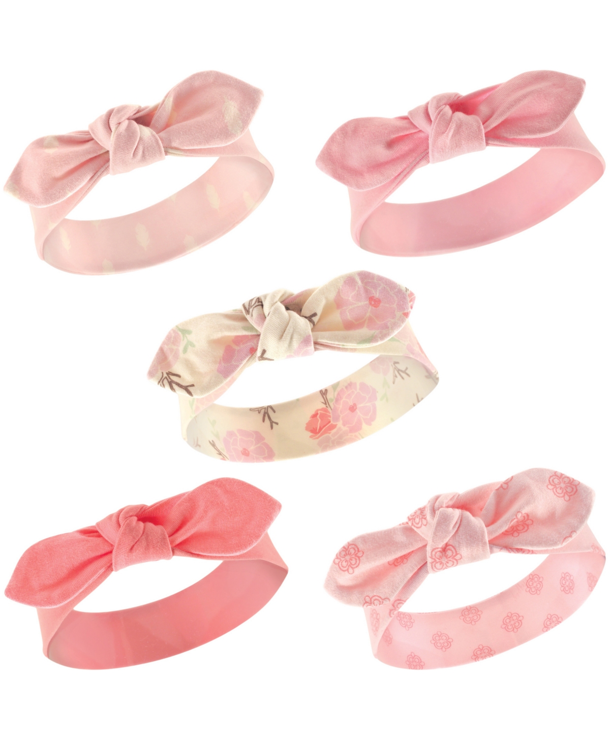 Hudson Baby Baby Girls Cotton Headbands 5pk, Arrows Hearts, 0-24 Months