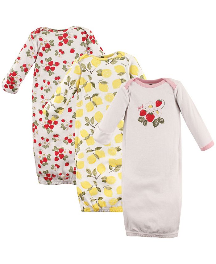 Baby Vision Hudson Baby Sleep Gowns, 3Pack, Strawberries and Lemons