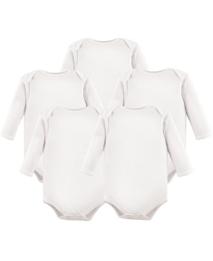 Hudson Baby Long Sleeve Bodysuits 5-Pack White 0-24 Months
