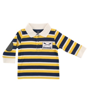 Hudson Baby Long Sleeve Striped Polo Shirt Shirt Rowing 0-9 Months