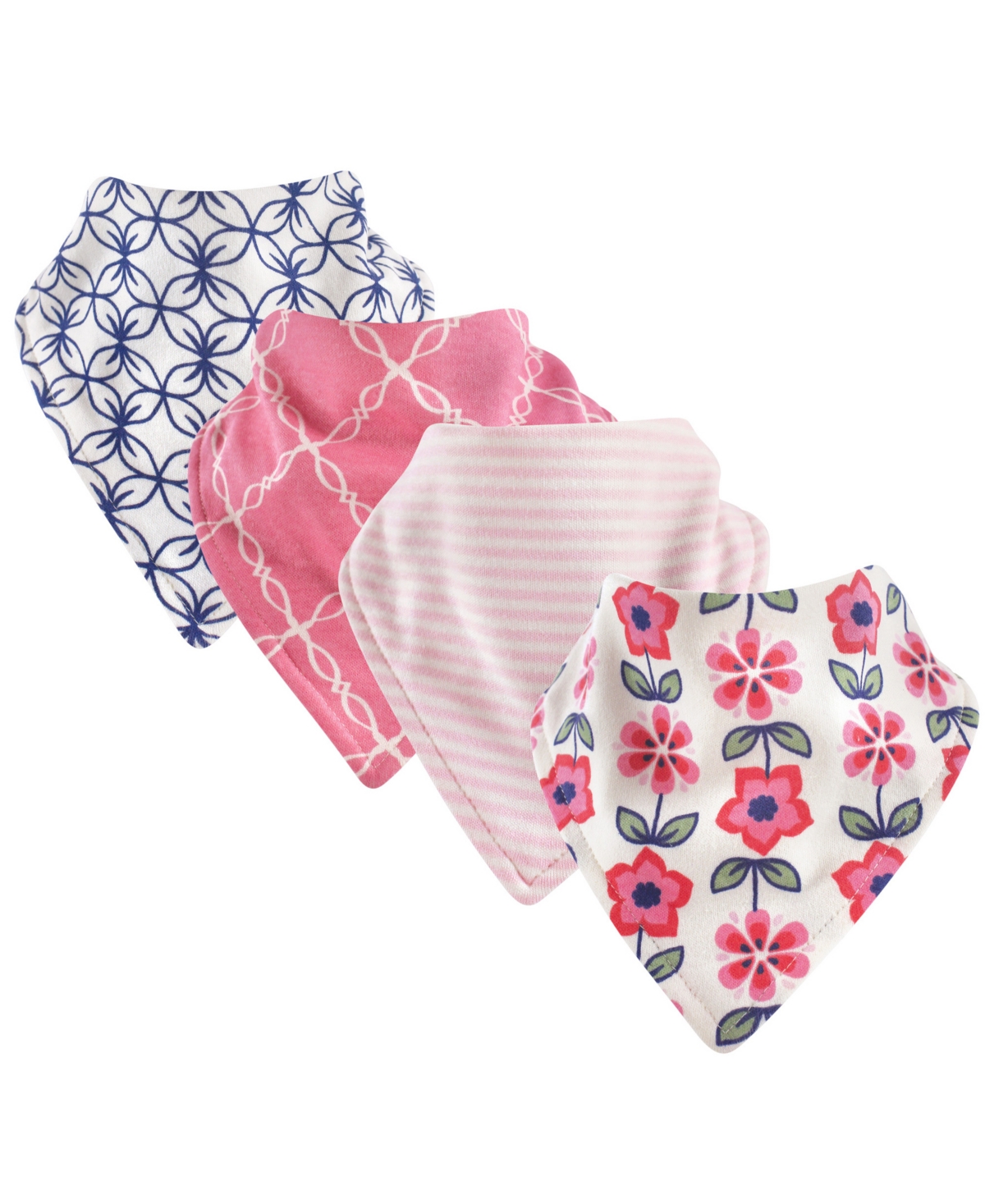 Touched by Nature Organic Cotton Bandana Bibs, 4-Pack, One Size