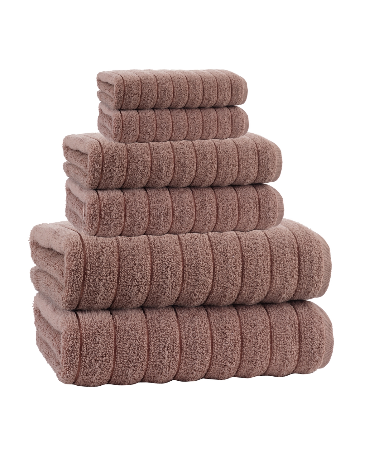 Enchante Home Vague 6-pc. Turkish Cotton Towel Set In Beige,khak