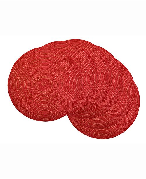 Design Imports Variegated Round Polypropylene Woven Placemat, Set of 6