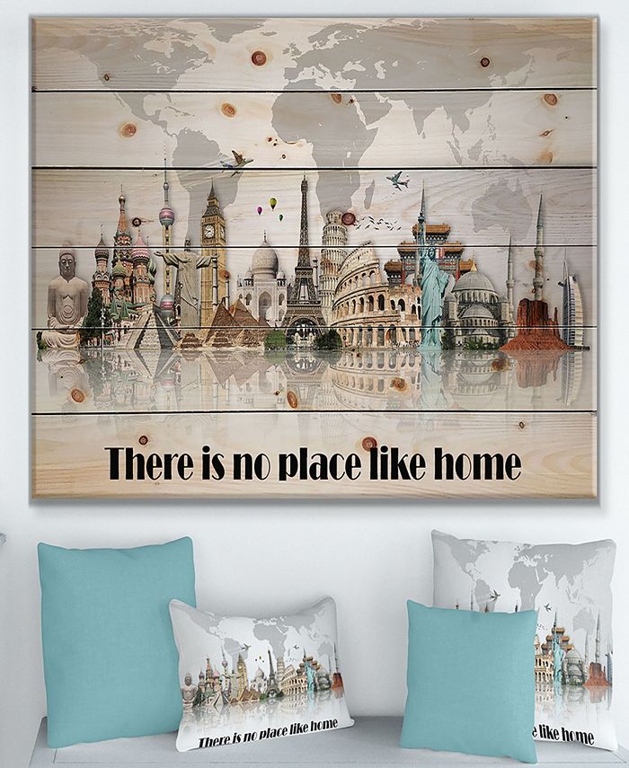 Design Art There Is No Place Like Home Word Tour Wood Wall Art 40 X 30 Reviews Wall Art Macy S