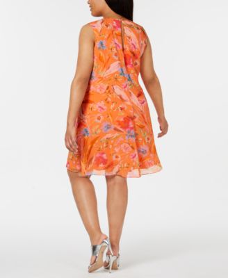 Calvin Klein Plus Size Floral-Print A-Line Dress