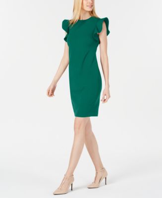 Calvin Klein Ruffle-Sleeve Sheath Dress - Macy's