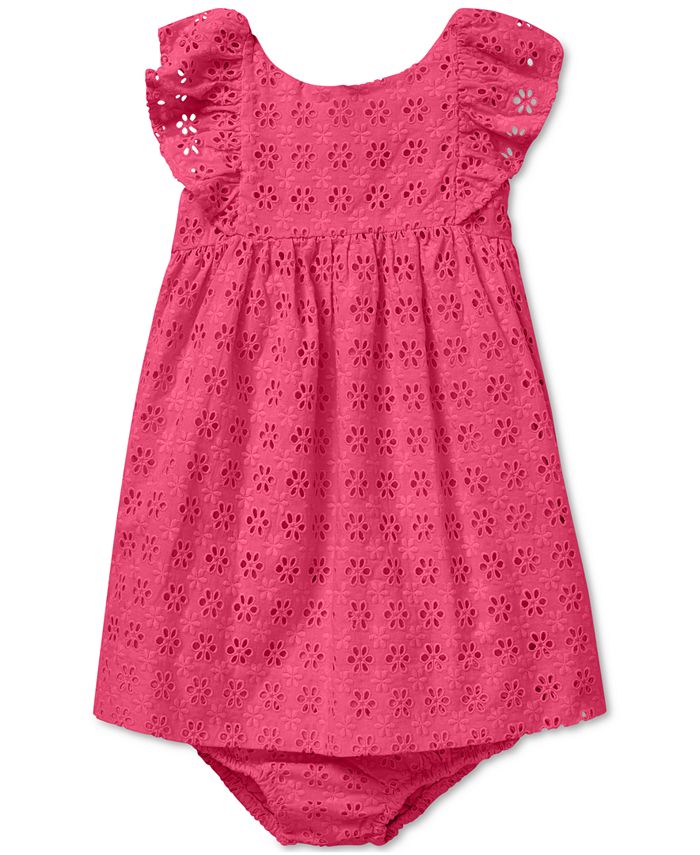 Polo Ralph Lauren Baby Girls Eyelet Cotton Dress - Macy's
