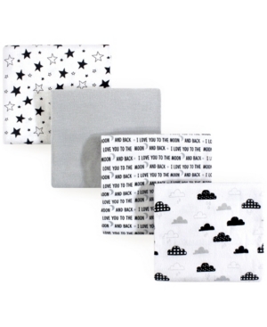 Hudson Baby Unisex Baby Flannel Receiving Blankets Moon and Back One Size