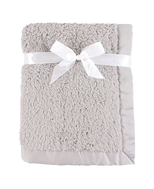 Hudson Baby Sherpa Blanket with Satin Binding, Gray, One Size & Reviews