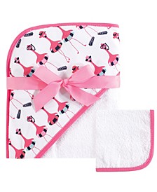 Unisex Baby Hooded Towel and Washcloth, 2-Piece Set, One Size