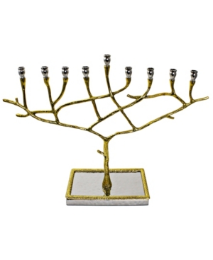 Classic Touch Two Tone Candle Menorah In Gold