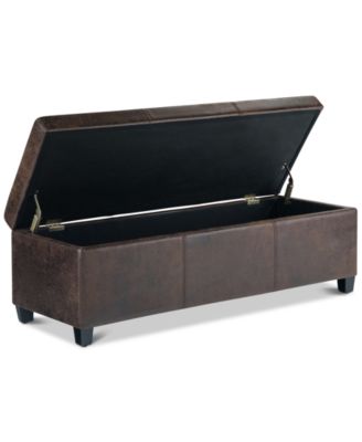 Avalon Contemporary Rectangle Storage Ottoman Bench 