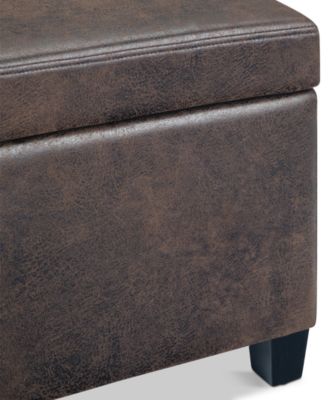 Avalon Contemporary Rectangle Storage Ottoman Bench 