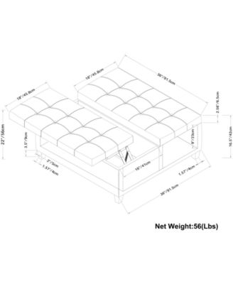 Harrison Traditional Square Coffee Table Storage Ottoman