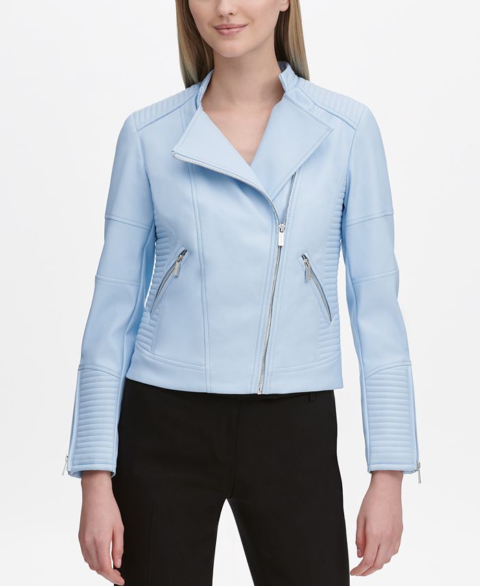 Calvin Klein Faux Leather Moto Jacket Macy s