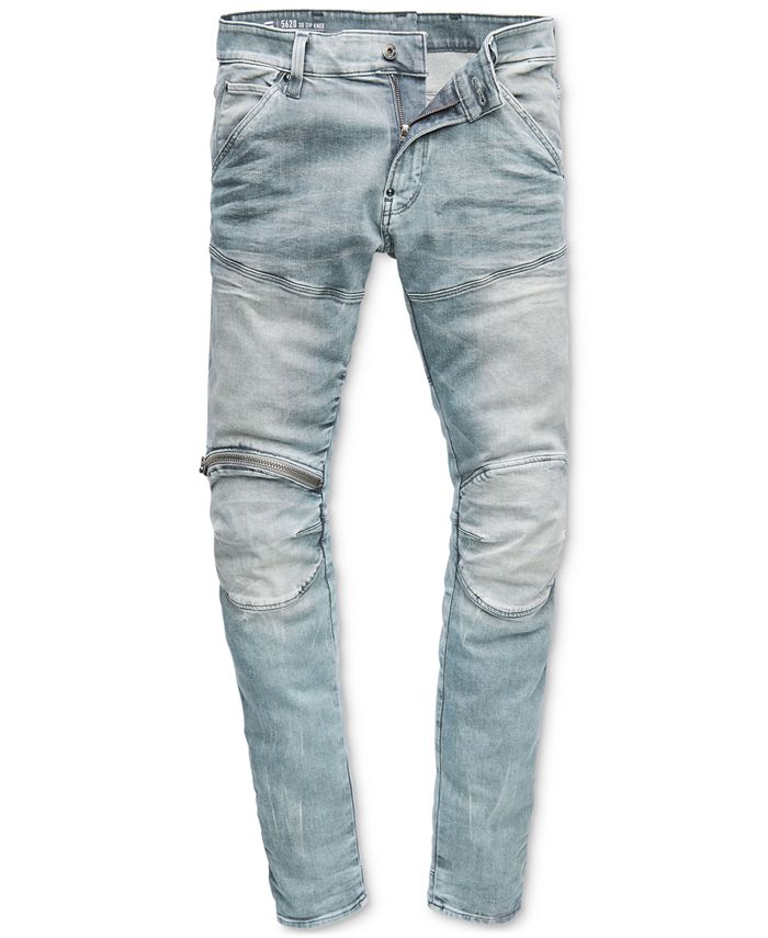 G-Star Raw Men's 5620 Elwood 3D Skinny-Fit Zip-Knee Stretch Jeans - Macy's