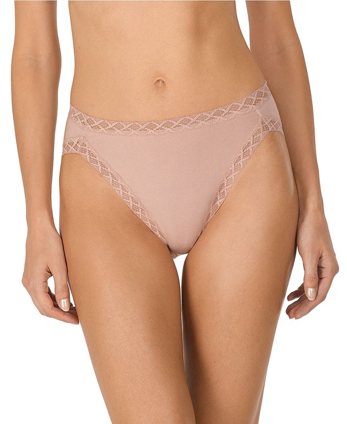 Natori Bliss Lace-Trim Cotton French-Cut Brief Underwear 152058 - Macy's