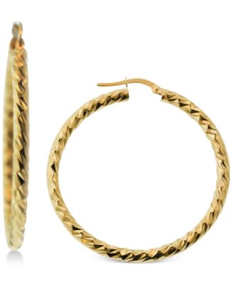 Macy's - Textured Hoop Earrings in 14k Gold