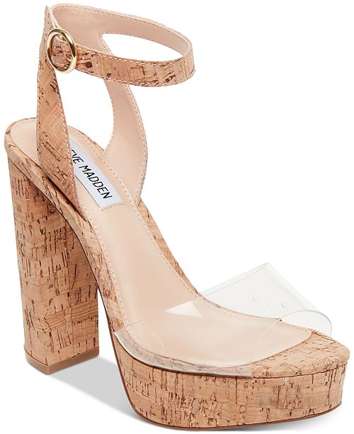 macys steve madden clear heels