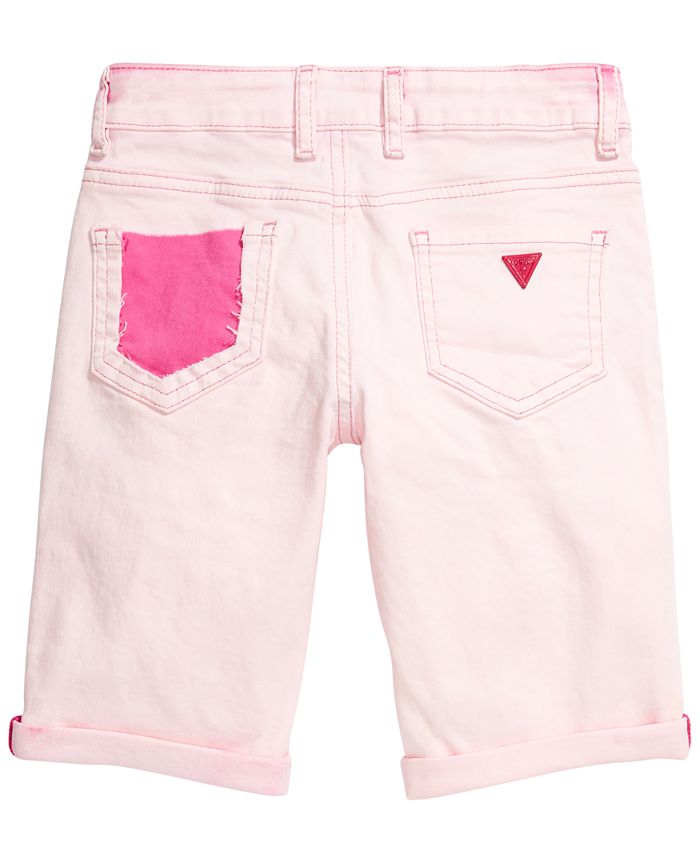 GUESS Big Girls Overdyed Stretch Denim Bermuda Shorts, Created for Macy's Macy's