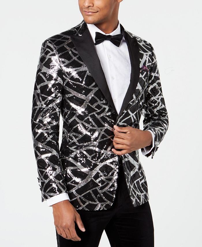 Tallia Men s Slim Fit Sequin Dinner Jacket Macy s