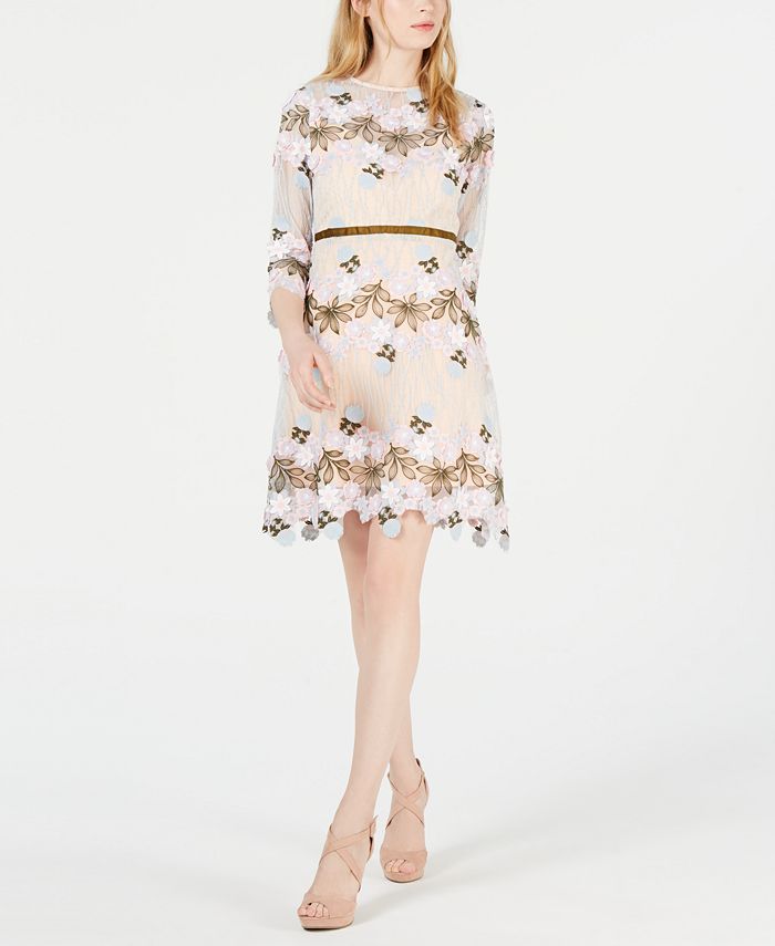 foxiedox Floral Appliqu Fit Flare Dress Macy s