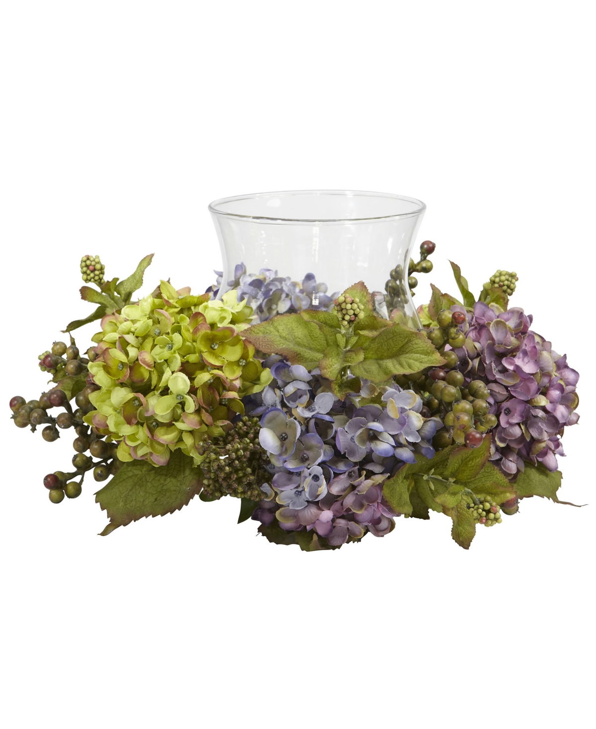Nearly Natural Mixed Hydrangea Candelabrum Silk Arrangement In Mixed