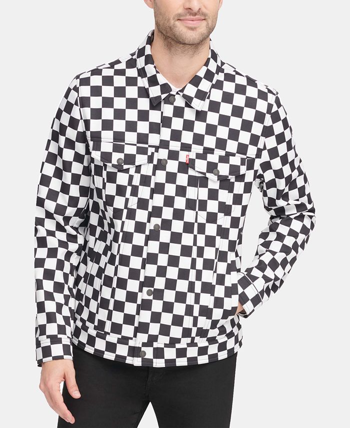 Levi s Men s Water Resistant Checker Soft Shell Trucker Jacket
