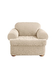 Stretch Jacquard Damask 2-Piece Chair Slipcover