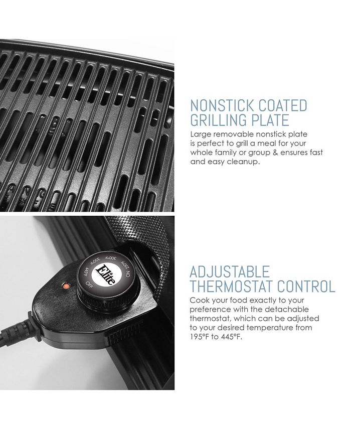 Elite Gourmet Elite Cuisine 13 inch Smokeless Indoor Electric BBQ