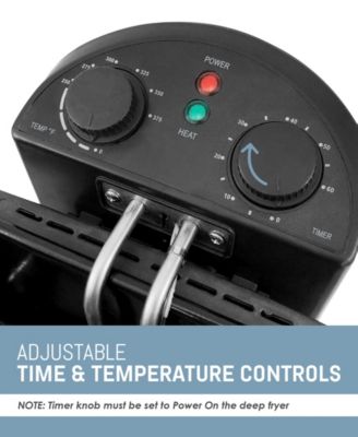 Elite Gourmet Elite Platinum 4.5Qt Triple Basket Deep Fryer with Adjustable Temp/Timer Control and Immersion Heating Element, 1700W