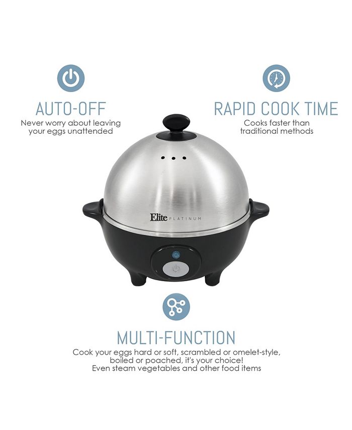 Elite Gourmet Elite Platinum Egg Cooker with Stainless Steel Egg Tray