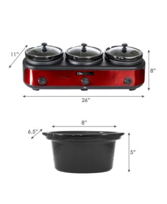 Elite Gourmet Elite Platinum 3 x 2.5 Quart Triple Slow Cooker