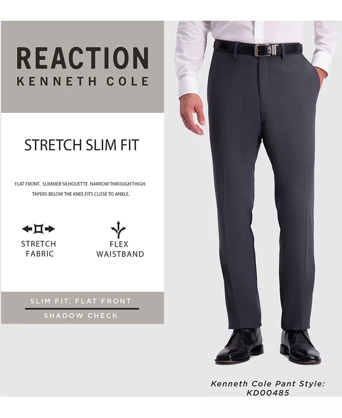 Men's Slim-Fit Shadow Check Dress Pants - thumbnail 4