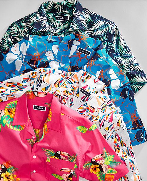 Club Room Men S Printed Shirt Created For Macy S Reviews