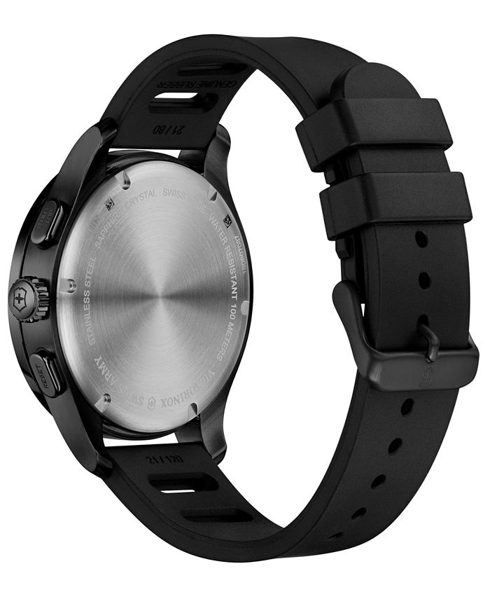 Victorinox - Men's Swiss Chronograph Alliance Sport Black Rubber Strap Watch 44mm