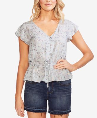Vince Camuto - Printed Drawstring Blouse