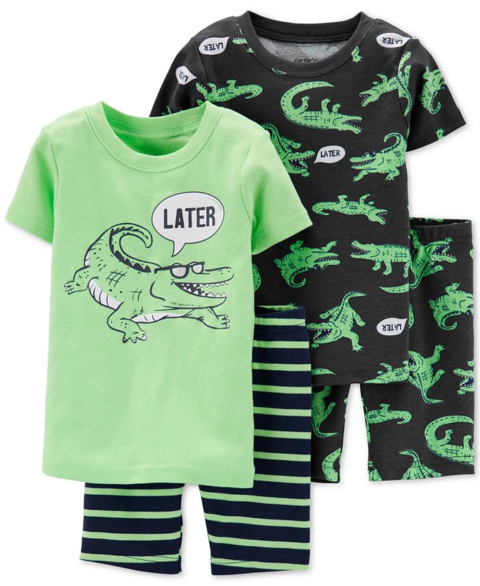 Carter's Toddler Boys 4-Pc. Cotton Alligator Pajamas Set - Macy's
