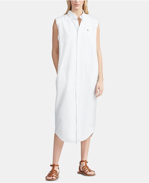 Polo Ralph Lauren Sleeveless Oxford Cotton Shirtdress Reviews