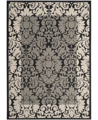 Courtyard CY2727 Black and Sand 5'3" x 7'7" Outdoor Area Rug