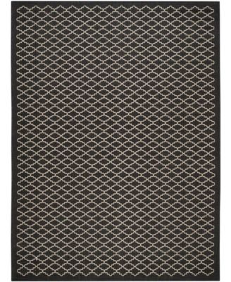 Courtyard CY6919 Black and Beige 8' x 11' Outdoor Area Rug