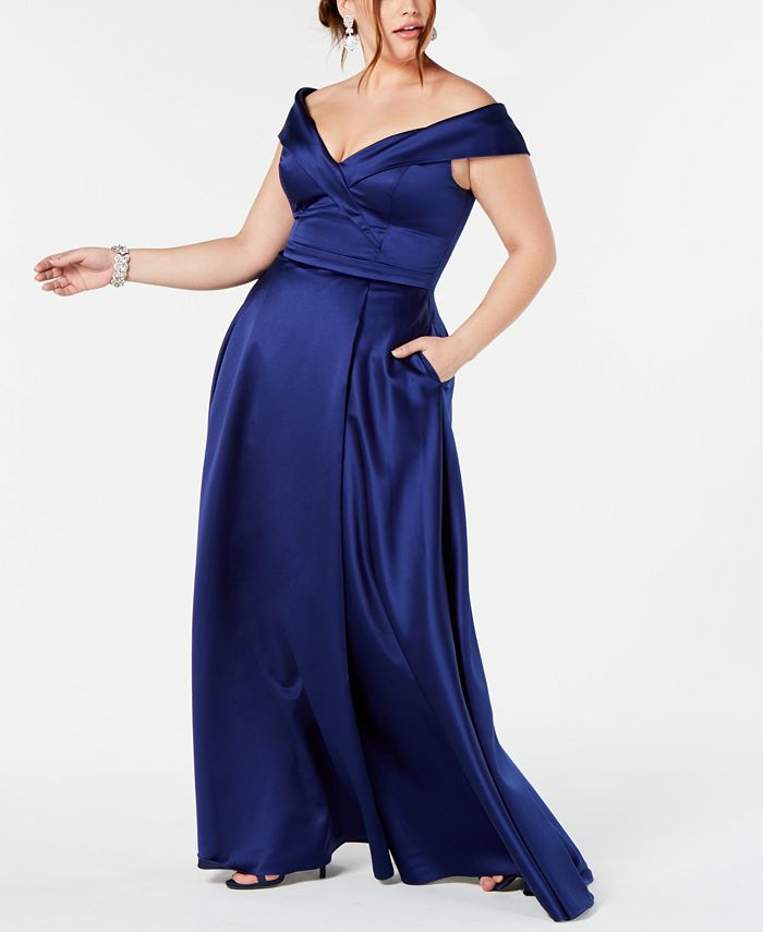 xscape plus size gown