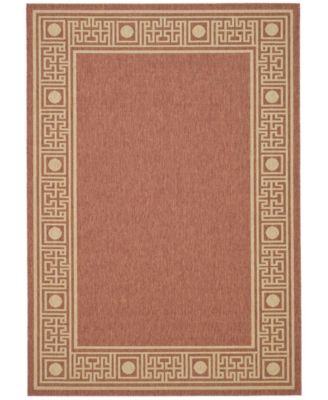 Courtyard CY5143 Rust and Sand 5'3" x 7'7" Outdoor Area Rug