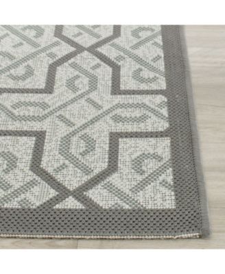 Courtyard CY7931 Light Gray and Anthracite 5'3" x 7'7" Sisal Weave Outdoor Area Rug