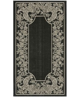 Courtyard Black and Sand Sisal Weave Area Rug Collection