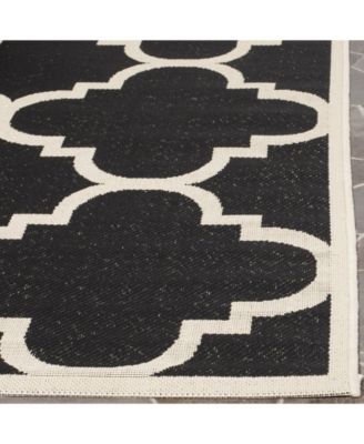 Courtyard CY6243 Black and Beige 5'3" x 7'7" Sisal Weave Outdoor Area Rug