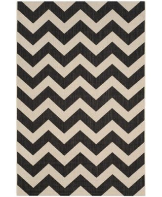 Courtyard CY6244 Black and Beige 5'3" x 7'7" Sisal Weave Outdoor Area Rug